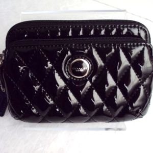 Coach Poppy Gloss Dbl Zip Wristlet, NWT